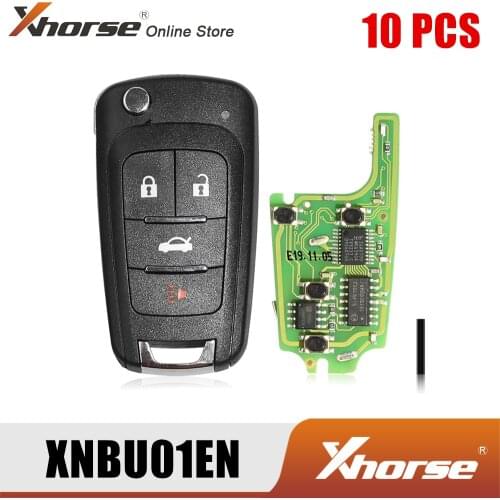 Xhorse XNBU01EN Wireless Remote Key for Buick Flip 4 Buttons English Version 10pcs/Lot