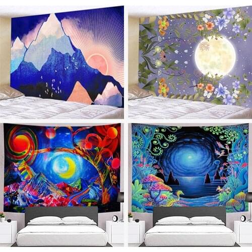 Household Tapestry Wall Hanging Colorful Artistic Oil Painting Tapestry for Home Dorm Room Décor Design
