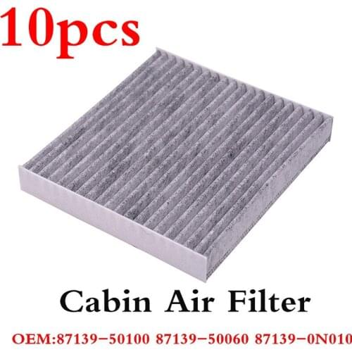 CAPQX 10PCS Carbon Fiber Cabin Air Filter 87139-50100 For 4Runner Camry Corolla Highlander Prius YARIS VIOS RAV4 LAND CRUISER