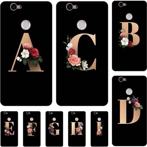 For Huawei Nova Can-L11 5.0" Case Cute Lovely Cartoon Pattern Flowers Black Letters Soft TPU Cover
