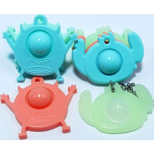 Disney Monsters inc Mike Stitch Decompression Toy Keychain 2 In 1 Cartoon Anime Michael Wazowski Pressure Release Toys Key Chain