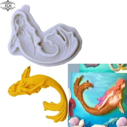 Mermaid Silicone Mold Cake Tool Baking Tool for Cake Decoration Accessories DIY Chocolate Fondant Mold Clay Tool KLM