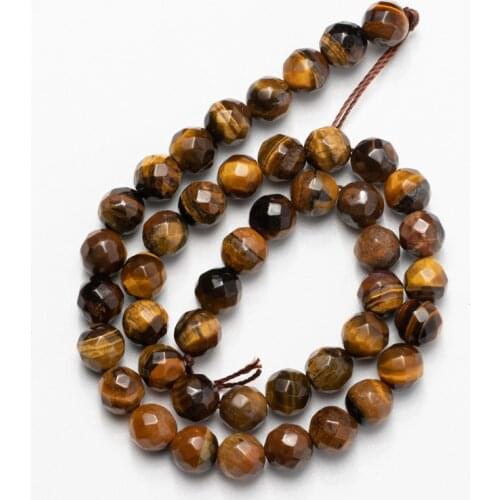 Faceted Yellow Tiger Eye Natural Stone Beads Loose Beads for Jewelry Making 4mm 6mm 8mm 10mm 12mm Necklace Bracelet Earrings DIY