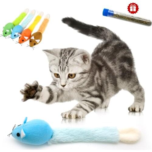 Cat Toy Catnip Mouse Toys For Cats Interactive Mice Cat Toys Ball Kitten Pet Plush Funny Cat Supply Solid Training Toy Play Game