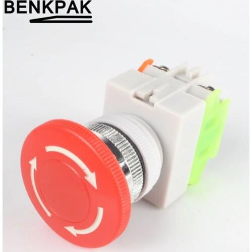 Mushroom Emergency Stop Push Button Switch NO+NC push locking,turn reset