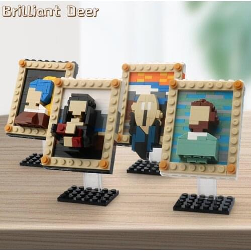 4 Styles MOC Creative DIY Famous Painting Art Building Blocks Model Brick Sketches Educational Kids Toys Christmas Birthday Gift