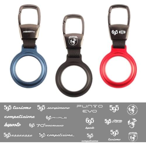 Magnetic Metal Protective Airtag Case car Keychain For Abarth 70th XSR biposto 595 500 695 Punto Stilo car Accessories