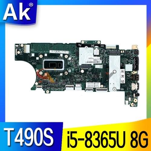 For Lenovo ThinkPad T490S X390 Laptop Motherboard NM-B891 FRU;01HX922 01HX931 CPU;I5 8365U 8G