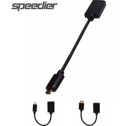 Compatible-HDMI Micro Cable & Mini HDMI-Compatible Cable for Raspberry Pi 4 B, 6Inch Micro-HDMI Female Adapter 15cm