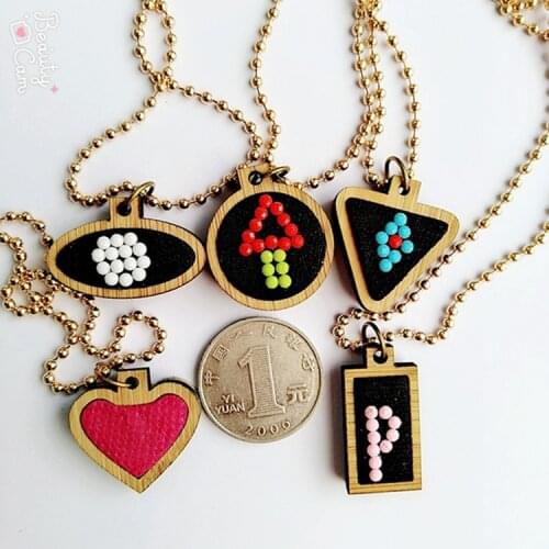 Easy Install Natural Wooden Mini Embroidery Jewelry Tiny Hoops Pendants Frame Set Rings DIY Cross Stitch Needle Craft Tool Decor