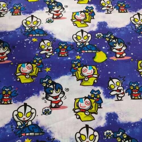Cartoon Egg-like Supmerman Cotton Fabric for Kids Clothes Patchwork Sewing Quilting Fabric DIY Sewing Material
