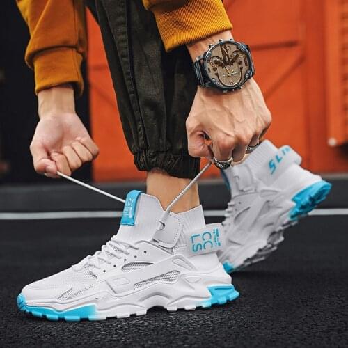 New High Top Sneakers For Men 2020 Trendy Designer Mens Casual White Sock Shoes Fashion Breathable Trainers Zapatillas De Hombre