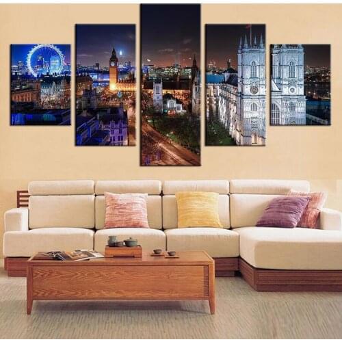 5 Pcs Full square round 5d diy Cross Stitch Diamond Painting London City Landscape diamond Picture Embroidery Mosaic kit WW091