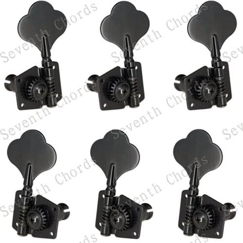 A set of 6pcs Black Open Gear String Tuners Tuning Pegs Keys Machine Heads for 6 String Bass guitar accessories parts