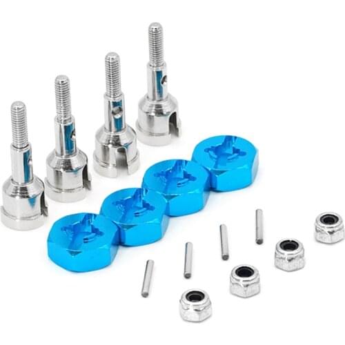 Wheel Conversion Set Axle & 12Mm Hex Dive Hub Turn 1/10 on Road for 1/18 A959 A969 A979 A959B A969-B RC Car Upgrade Parts