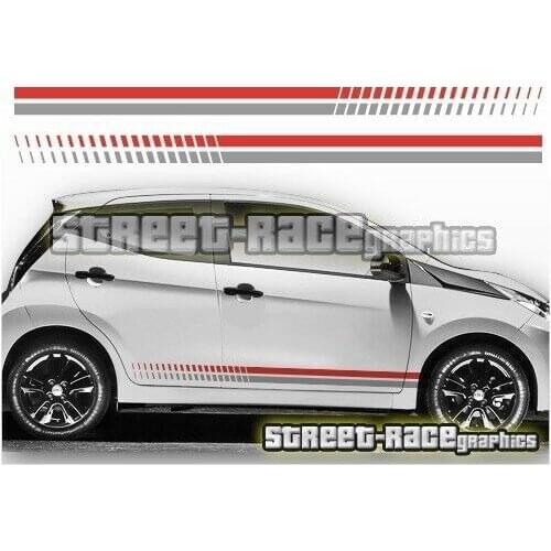For x2 Peugeot 107 & 108 003 side racing stripes graphics stickers decals vinyl