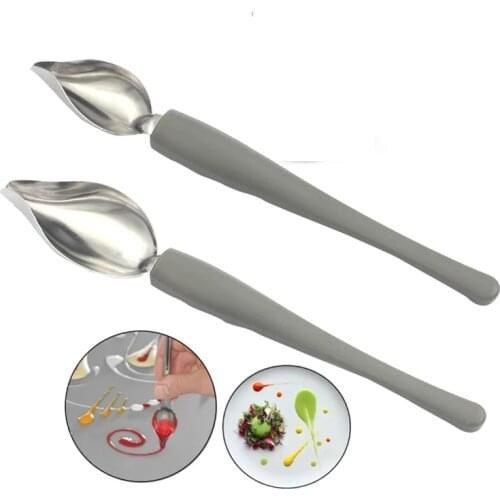 2PCS Chef Decoration Pencil Accessories Draw Tools Stainless Steel Nozzle Portable Sauce Painting Decoration Kitchen Home