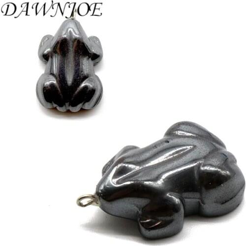 1/5pcs 20x27mm AAA Natural stone Non-Magnetic Hematite Frog Pendant DIY Making Bracelet Necklace Jewelry Finding