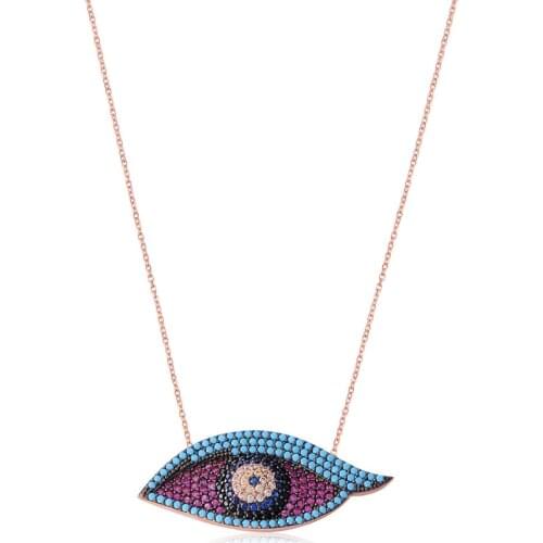 Silver Color Eye Necklace