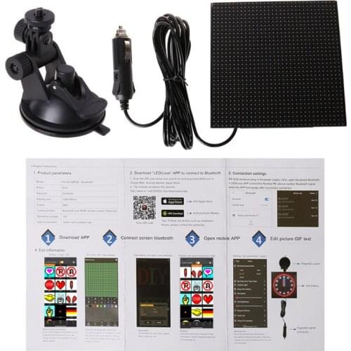 Full color wireless bluetooth App control car LED Display Screen Scrolling LED Sign,Driving instruction,Picture GIF Light