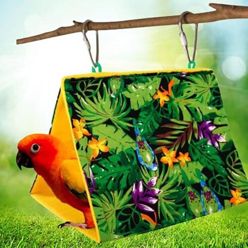 Durable Bird Shading Nest Hanging Comfortable Flannel Printing Parrot Hammock for Small Pets Bird Nests Supplies Accessories