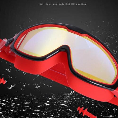 Professional Anti-Fog UV Protection Adjustable Swimming Goggles Women Men Swim Glasses with Earplugs Without Case