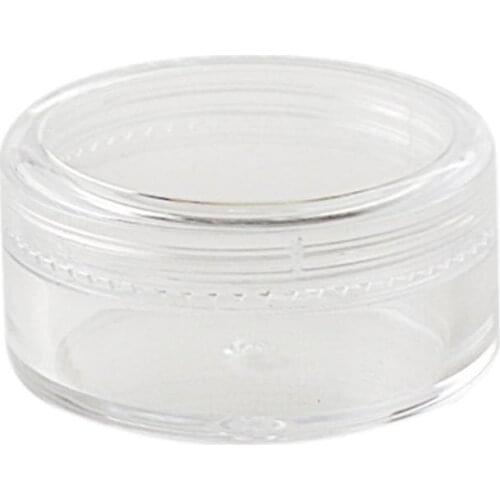 50PCS Transparent Round Bottom Cream Box Clear Transparent with Screw Lid for Acrylic Powder Pendants and Other Nail Accessories