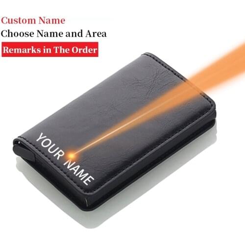 Antitheft Men Vintage ID Credit Card Holder Carbon Fiber Security Aluminum Purse Pocket Case for MenBlocking Rfid Wallet