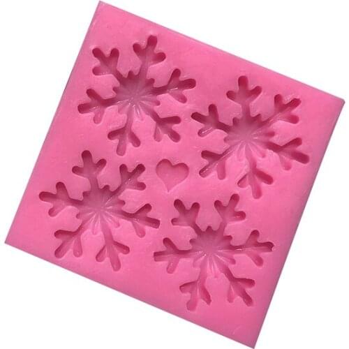 Snow chocolate silicone mold fondant cake decoration Christmas baking tools DIY dripping resin mold aromatherapy candle mold