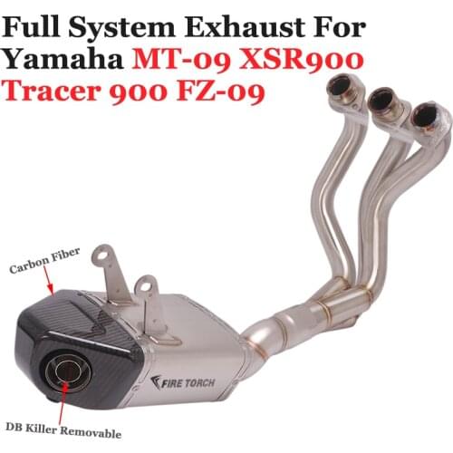 Full System Motorcycle Yoshimura Exhaust Escape For Yamaha MT-09 FZ-09 Tracer 900 XSR900 MT09 Link Pipe Carbon Muffler DB Killer
