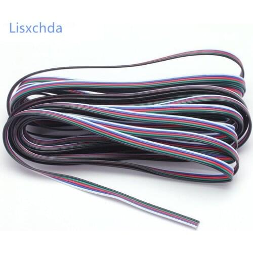 10m 5 pin cable wire 22 AWG RGB Extension Blue/Red/White/Green/Black for RGBW SMD 5050 3528 Led RGB strip light