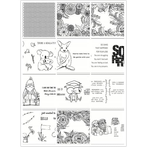 1790--1801 Animal Flowers Series Transparent Clear Silicone Stamp/Seal for DIY scrapbooking/photo album Decorative card making