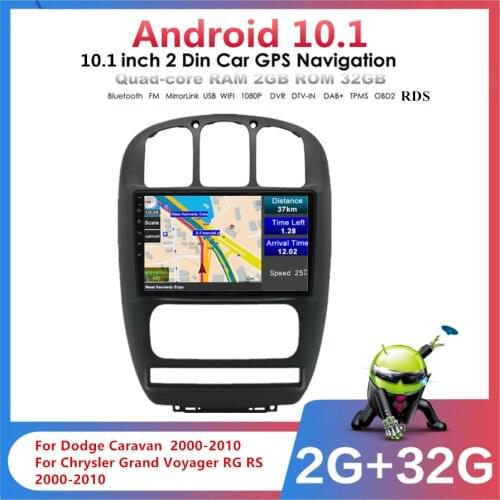 2+32GB Android 10.1 Car Stereo Radio GPS Navigation For Dodge Caravan Chrysler Grand Voyager 2000-2010