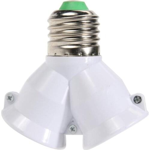 2 in 1 Y Shape E27 Lamp Socket Splitter Adapter Light Bulb Base Stand Holder Fireproof Material Holder Converter Socket