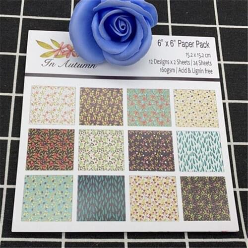 24 pages 6*6 autumn scene series handmade paper-cut DIY creative scrapbook