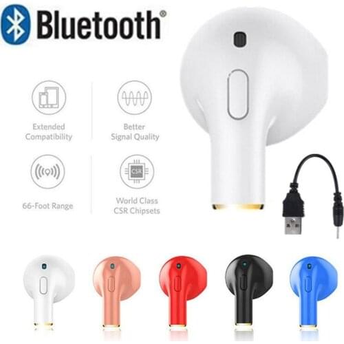 50PCS Free DHL I8x mini Earphone in-ear Sports Music 3D Stereo Smart with retail box For IOS Android Bluetooth Phone