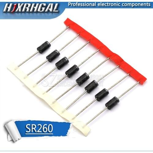 50PCS SR260 SB260 2A 60V DO-15 Schottky diode free shippping hjxrhgal