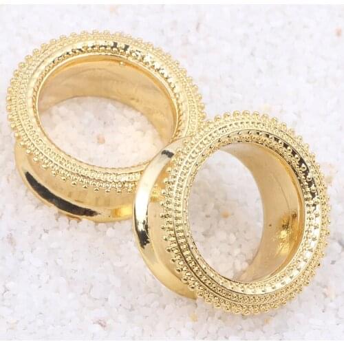 6-16mm New Design dotwork gold stainless steel ear gauges flesh tunnel expander stretcher era plugs body piercing jewelry