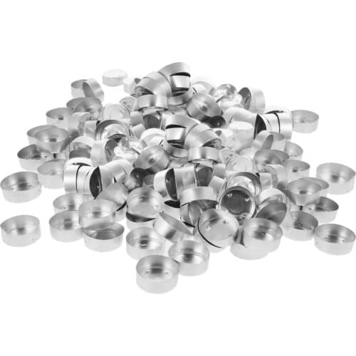 200Pcs Aluminum Tea Light Tins Tea Light Holders Empty Tealight Wax Containers Cup DIY Candle Making Molds
