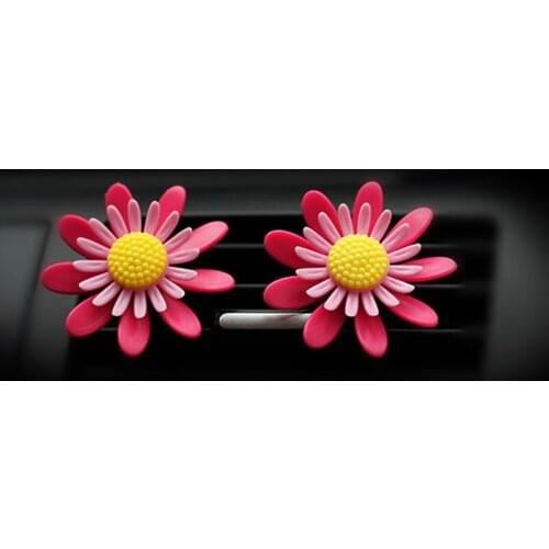 Car air conditioning outlet perfume clip will rotate the flowers sun flower fragrance clip high quality plastic material
