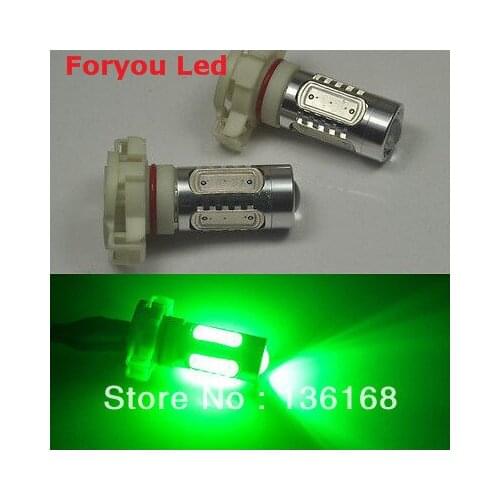 Free Shipping 2 Pieces H16 5202 Bright COB LED FOG projector Green LIGHTS DAYTIME RUNNING BULBS 11W 5202 5201