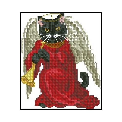 FREE Shipping Top Quality popular counted cross stitch kit fairy cat kitty kitten, angel cat