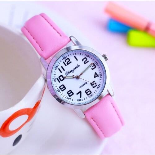 2019 CYD famous brand boys girls students little cute leather watches kids quartz digital fashion wristwatches electronic clock