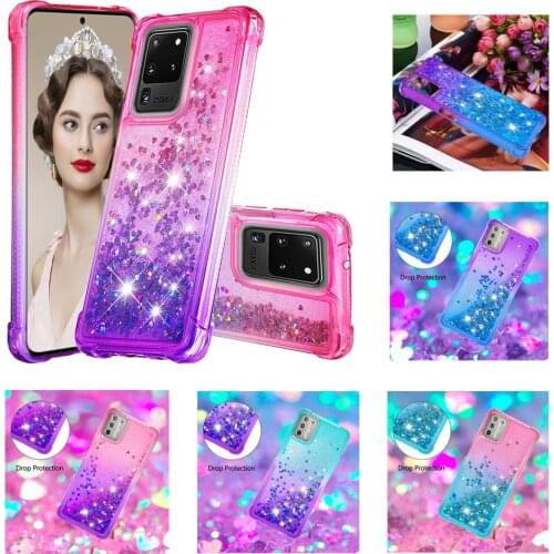 Phone Cases For Motorola Moto G9 Plus Fashion Glitter Liquid For LG Stylo 6 K31 K51 Dynamic Quicksand Star Drop-proof Back Cover