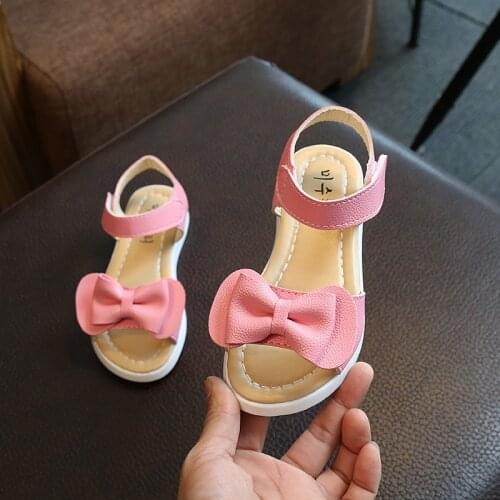 Baby Girl Kids Sandals With Bow Sweet Princess Soft Quality Childrens Beach Sandals For Girls Size 21-36