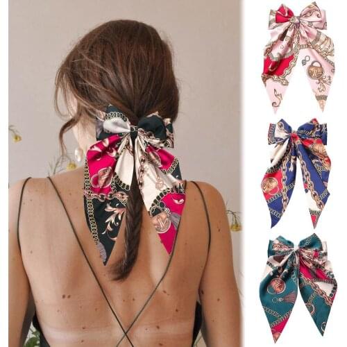 Fasihon Dot Ribbon Hair Scrunchies For Women Hair Ring Female Ponytail Chiffon Fabric Ribbon Hair Ties Korean Hair Accessories