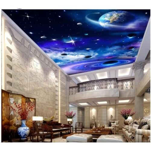 Custom photo 3d wallpaper ceiling mural Milky Way Starry Planet decor background painting 3d wall murals wallpaper for walls 3d