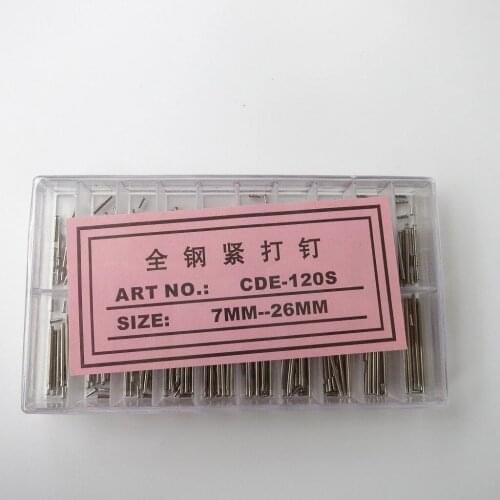 Tube Friction Pin Pressure Bars Pins & Rivet Ends for Watch Band Clasp Straps Buckles Bracelets Thickness 1.2mm 180pcs 7 - 26mm