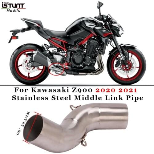 For Kawasaki Z900 2020 2021 Motorcycle GP Exhaust Modified Stainless Steel Middle Link Pipe Connection 51mm Muffler Slip-On