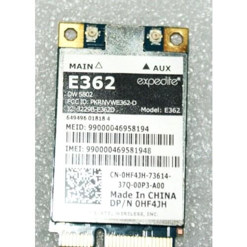 Card for Dell Wireless DW5802 LTE/WWAN Mobile Broadband E362 4G CARD for Verizon HF4JH